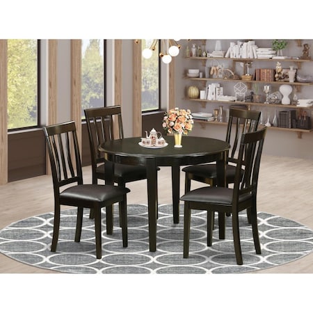 East West Furniture 5 Piece Boston Small Kitchen Table Set - Cappuccino BOAN5-CAP-LC